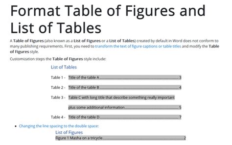 How To Create Table Of Figures And List Of Tables Microsoft Word