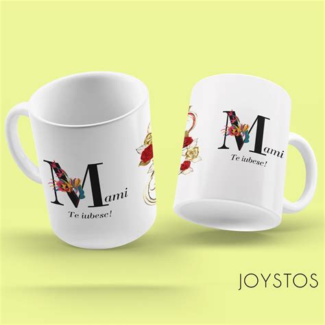 Set Pentru Mama Joystos Cana Ceramica Cu Mesajul Mami Te Iubesc