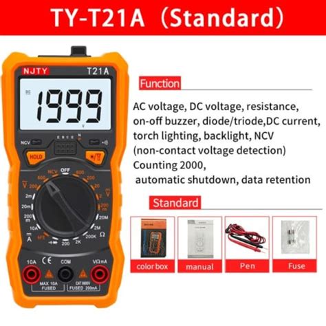 NJTY Digital Multimeter T21A T21B T21C T21D T21E