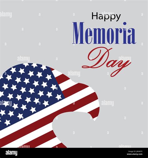 Happy Memorial Day With Eagle And Usa Flag Vector Stock Vector Image And Art Alamy