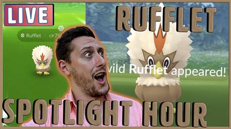 Live Shiny Rufflet Spotlight Hour In Pokemon Go Youtube