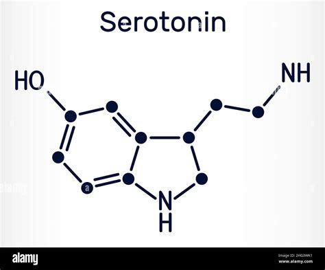 Mol Cula De Serotonina Es Neurotransmisor Monoamino Neuromodulador