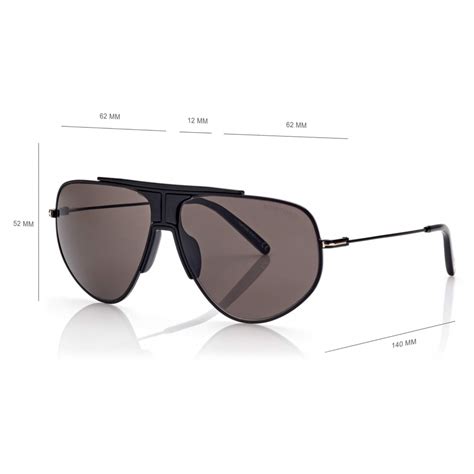 Tom Ford Addison Sunglasses Occhiali Da Sole Pilota Nero Opaco