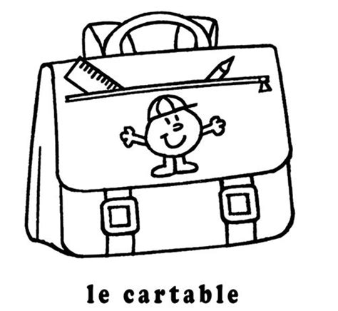 Mon Premier Imagier Le Cartable Coloriage Cartable Coloriage Rentrée