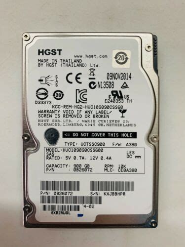 H.G.S.T HUC109090CSS600 900GB 10K SAS 2.5" SFF 6GB/s Server Hard Drive ...