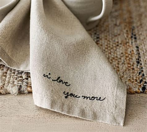 Favorite Embroidered Assorted Linen Napkins Set Of Pottery Barn