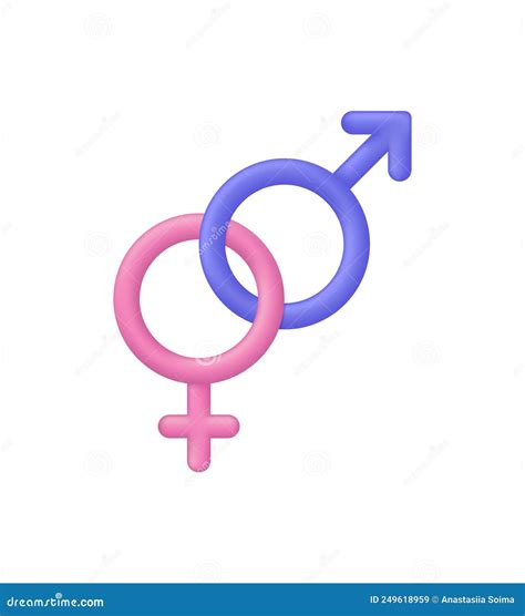 3d Gender Icon Isolated On White Background Linked Male And Female