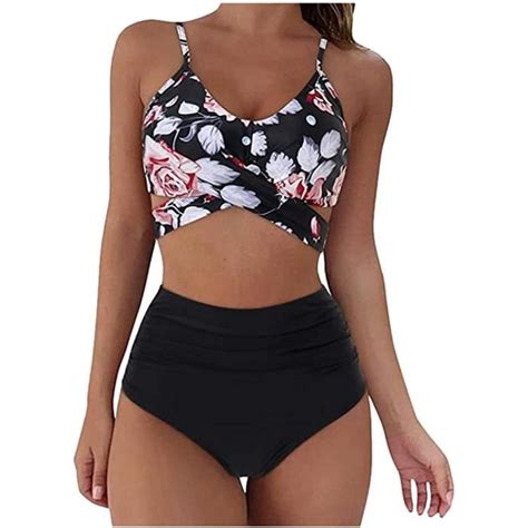 Maillots De Bain Femme Deux Pi Ces Halter Avant Croix D Sign Bikini Top