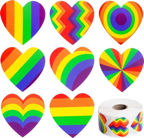 Jmkcoz 1000 Pcs Gay Pride Stickers Love Heart Pride Rainbow