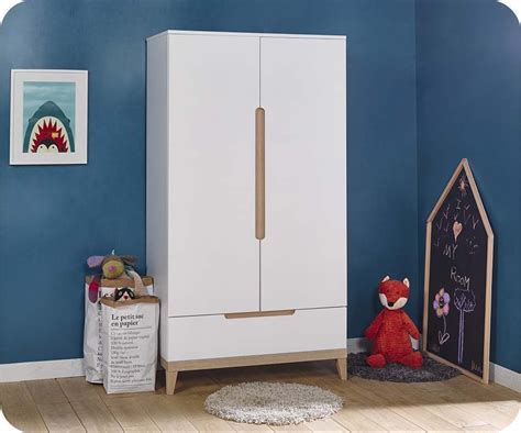 Armario Riga Puertas Y Caj N Blanco Y Haya Armoire Enfant