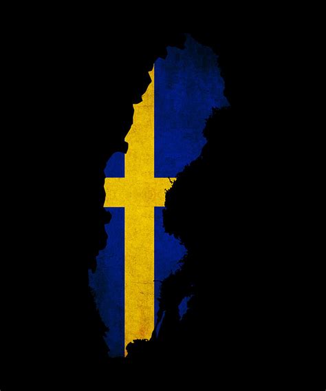 Sweden grunge map outline with flag Photograph by Matthew Gibson - Pixels