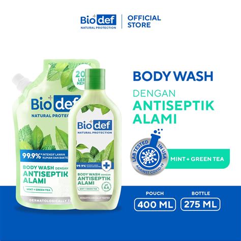 Jual Biodef Natural Protection Mint Green Tea Paket Body Wash Botol