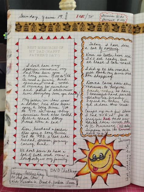 An Open Notebook With Writing On It And A Sun Drawn In The Middle