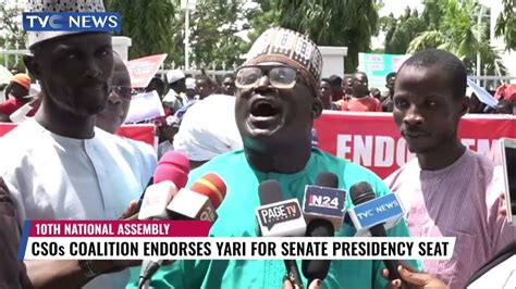 Csos Coalition Endorses Yari For Senate Presidency Seat Youtube