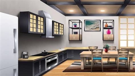 Kitchen Visual Novel Bg By Gin 1994 Kitchen Background Modern Room