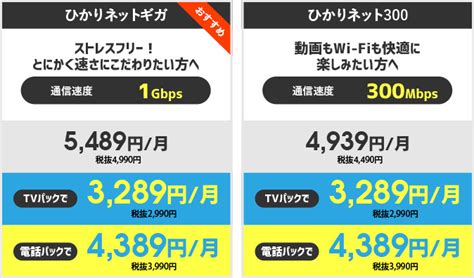 ひかりインターネット料金のご案内｜ケーブルテレビ株式会社