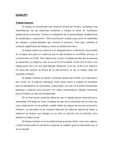 El Trabajo Humano Una Actividad Dignificante Y Fundamento De La