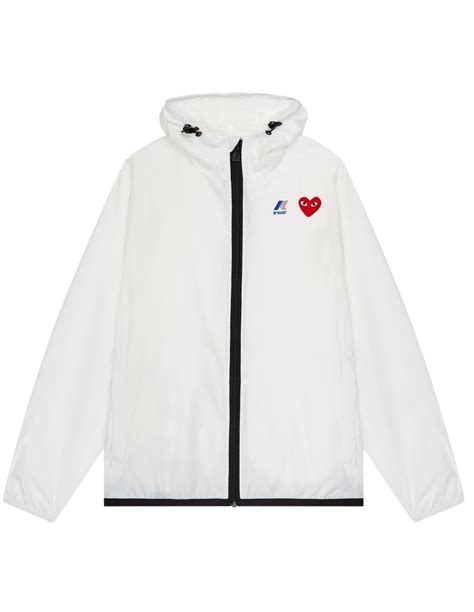 White Claude full zip k way COMME DES GARÇONS PLAY X KWAY unisex SS22