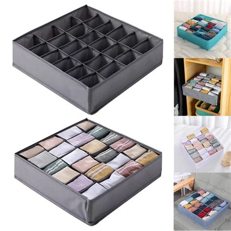 Organizador Dobrável 24 Compartimentos para Roupas Íntimas Meias Cuecas Calcinhas Lingerie
