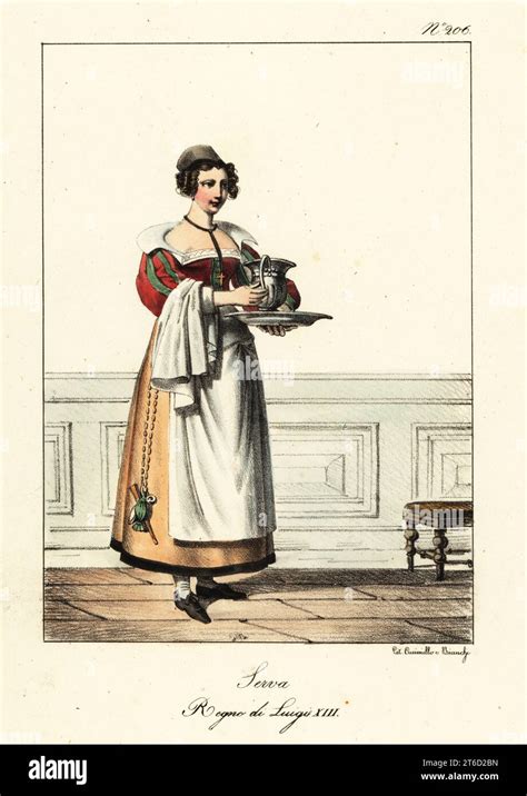 Costume de servante France du 17e siècle En robe avec col large