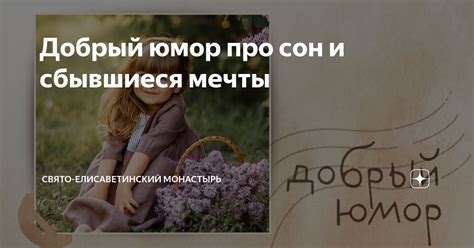 Добрый юмор про сон и сбывшиеся мечты | Свято-Eлисаветинский монастырь ...