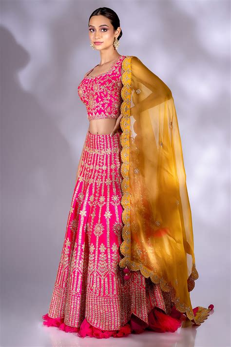 Pink Lehenga With Yellow Dupatta Atelier Yuwa Ciao Jp