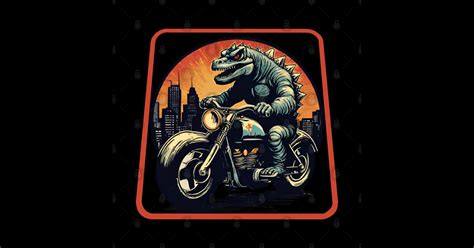 Godzilla On Motorcycle Godzilla Sticker Teepublic