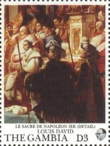 Stamp Napoleon And Josephine Gambia Paintings By Jacques Louis David