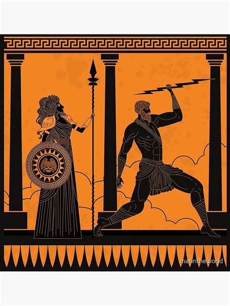 Athena And Zeus Poster For Sale By Matintheworld Antica Grecia