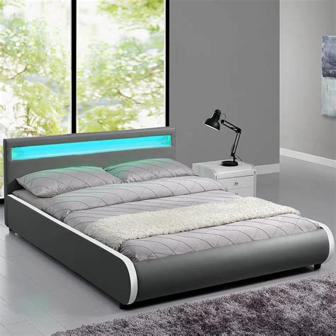 Willsoon Pu Leather Bed Queen Size Bed Frame With Led Light Bedroom