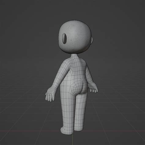 3D model Base Meshes Character Starter Kit Cute Anime Chibi Girl VR