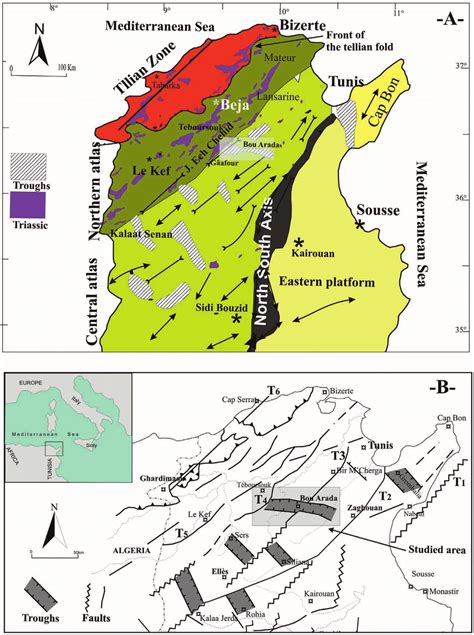 A Structural Zoning Of Tunisia Showing The Structural Position Of The