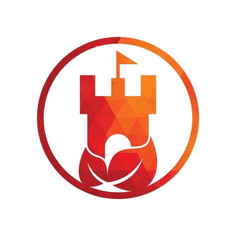 Château Avec Logo Vectoriel Dicône De Feuille Conceptions De Logo De