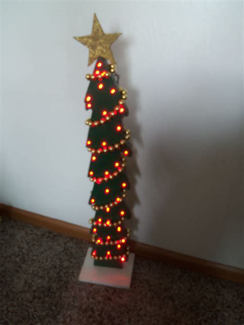 Led Lighted Wooden Christmas Tree Christmas Diy Wood Christmas Crafts Diy Wooden Christmas Trees