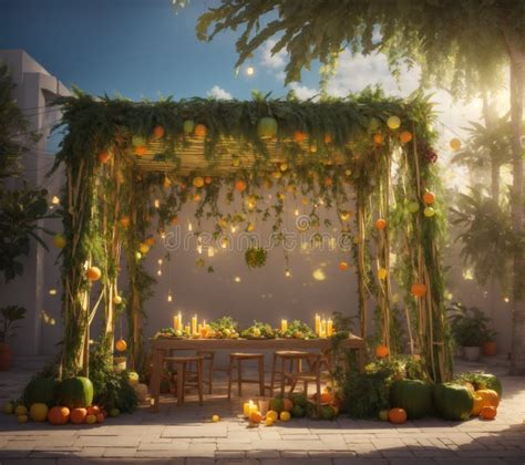 Celebration Of Sukkot A Pilgrimage Festival Jewish Holiday Stock