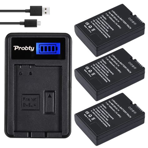 Probty Pcs En El Enel En El Batteries Lcd Usb Charger For