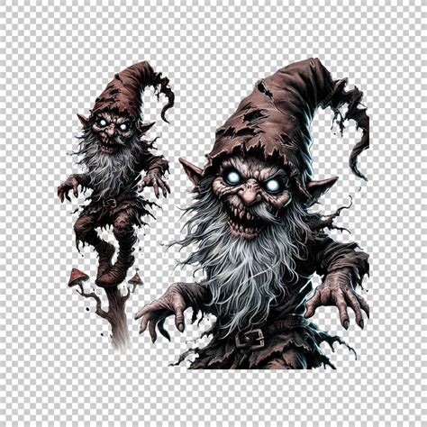 Sinister twin witches with glowing eyes isolated on transparent ...