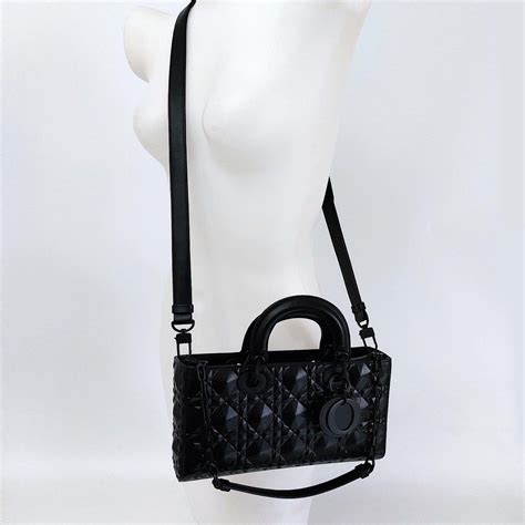 DIOR Original Lady D Joy Bag Black Cannage Calfskin With Diamond Motif