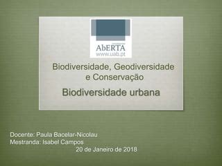 Biodiversidade Urbana Ppt