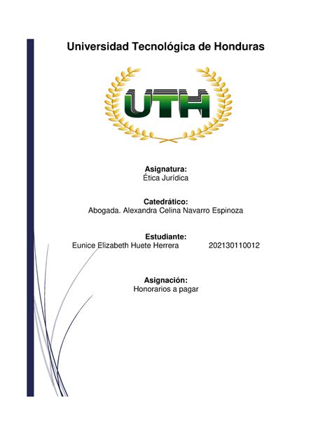 Honorarios A Pagar Etica Juridica Universidad Tecnológica De