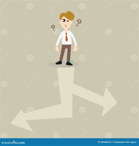 Businessman Choosing Right Way Stock Vector - Illustration of leader