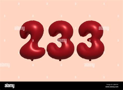 233 3d Number Balloon Made Of Realistic Metallic Air Balloon 3d