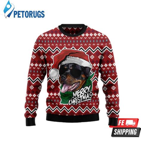 Rottweiler Merry Christmas Ugly Christmas Sweaters Peto Rugs