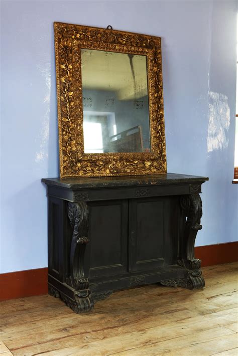 Anglo Indian Ebonised Console Table Side Cabinet