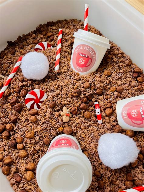 Hot Cocoa Sensory Bin Filler Hot Cocoa Sensory Rice Hot Cocoa Bin