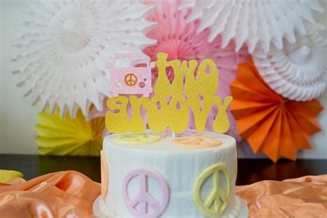 Two Groovy Cake Topper Two Groovy Birthday Party Decorations Etsy