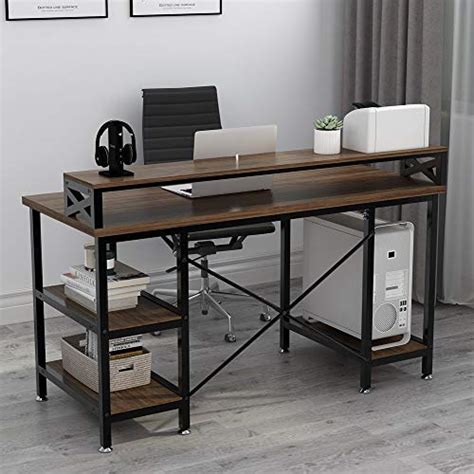 Tribesigns Computer Desk With Storage Shelves Inch Large Modern