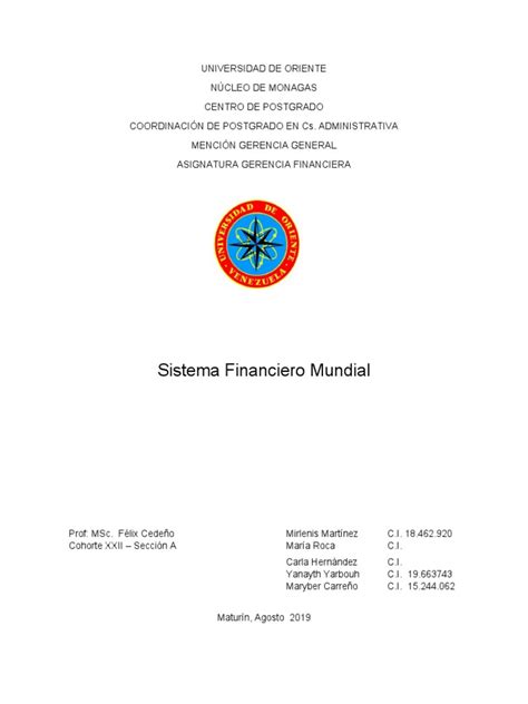 sistema financiero mundial  sistema financiero global fondo