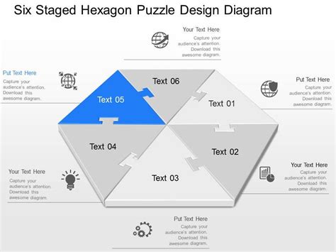 Qs Six Staged Hexagon Puzzle Design Diagram Powerpoint Template