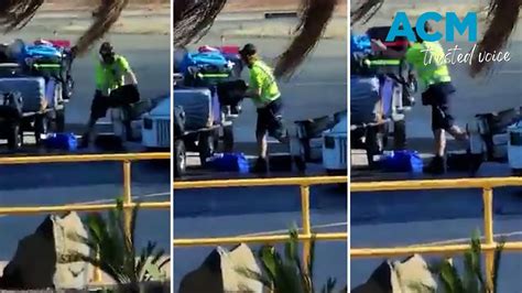 Qantas Baggage Handler Caught On Camera Throwing Luggage At Karratha